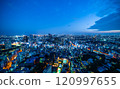 city skyline aerial night view in Tokyo, Japan 120997655