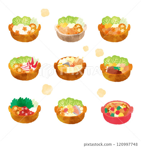 鍋水彩插圖集 120997748