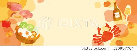 Year-end gourmet food template background Year-end gourmet food template background 120997764