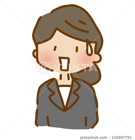 一個穿著寬鬆可愛西裝的驚愕女人 120997791