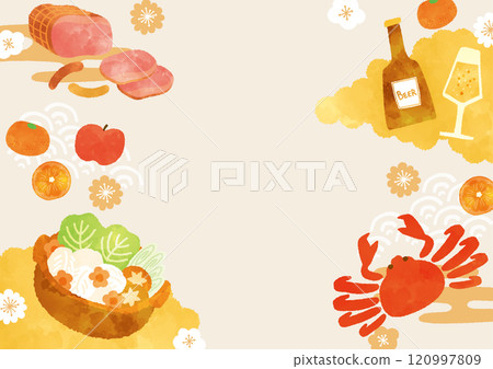 Year-end gourmet food template background Year-end gourmet food template background 120997809