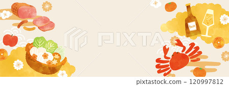 Year-end gourmet food template background 120997812