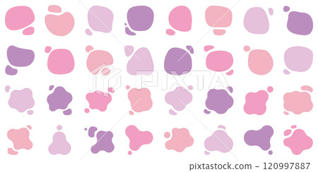 Pink purple liquid shapes abstract shapes circles vector set 120997887