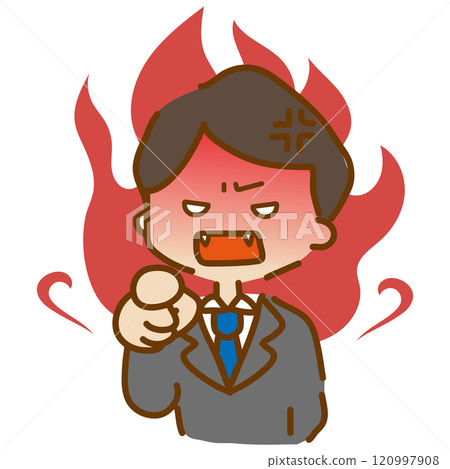 A cute and furious man in a suit 120997908