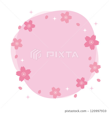 Sakura abstract round frame pink 120997910