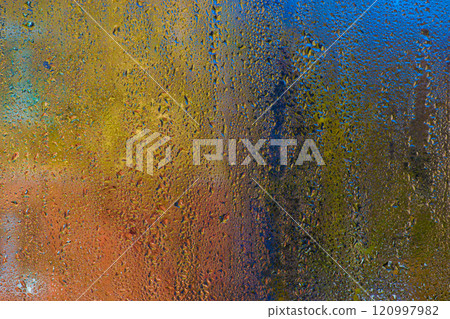 wet glass. drops of water 120997982