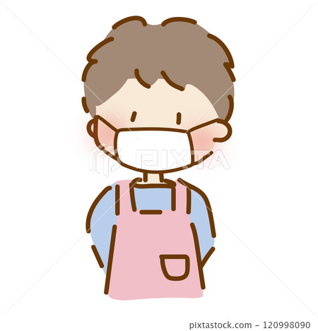 戴著口罩寬鬆可愛的男保育員 120998090