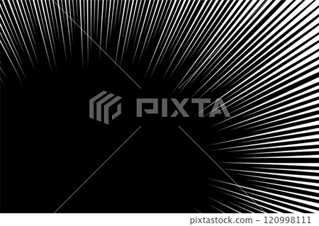 Monochrome concentrated lines, manga style (black background) 120998111