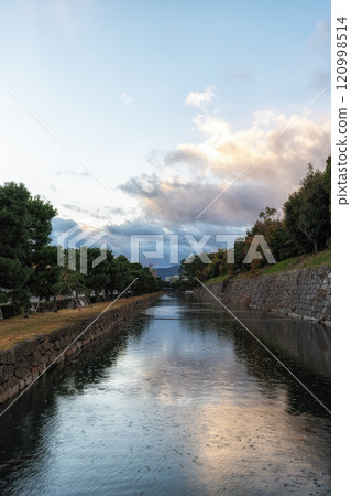 Nijo Castle Moat during Sunset 120998514