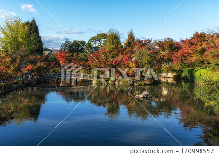 Eikando Temple or Zenrinji Hojo Pond Autumn 120998557