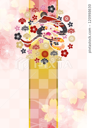 Snake New Year's card zodiac background 120998630