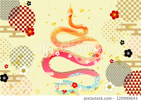 Snake New Year's card zodiac background 120998643