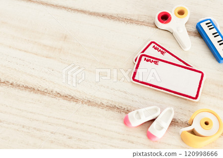 Preparation for school Name sticker stock photo Preparation for school Name sticker stock photo 120998666