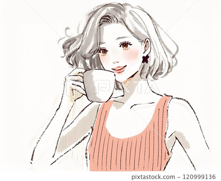 Illustration material of women and girls 120999136