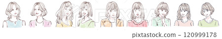 婦女和女孩插畫素材 120999178