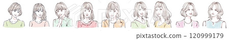 婦女和女孩插畫素材 120999179