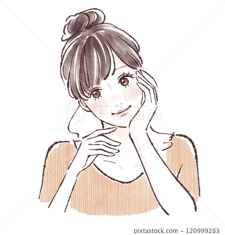 婦女和女孩插畫素材 120999283