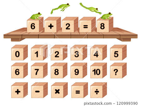 Frogs and Math Blocks Puzzle Frogs and Math Blocks Puzzle 120999390