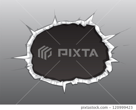 Cracked Wall with Jagged Edges 120999423