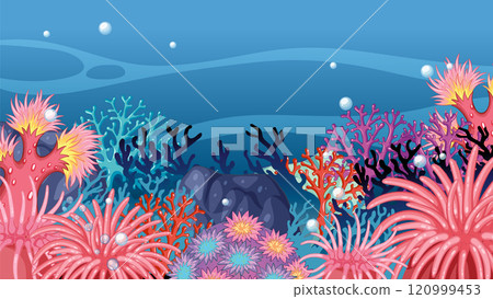 Vibrant Underwater Coral Reef Scene 120999453