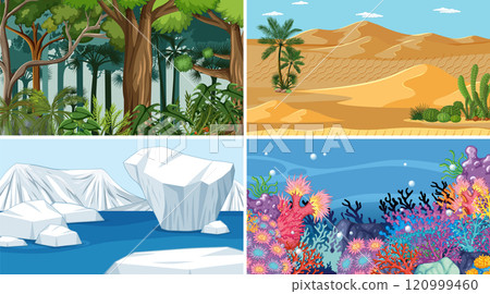 Diverse Ecosystems: Forest, Desert, Ice, Ocean 120999460
