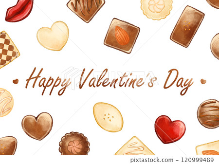 Cute hand drawn valentine chocolate frame Cute hand drawn valentine chocolate frame 120999489