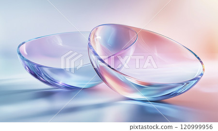 Minimalist Glass Bowls in Soft Pastel Colors 120999956