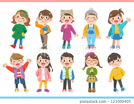 Different types of kids 121000405