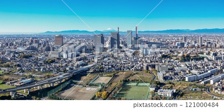 "Saitama Prefecture" Drone captures clear skies and Minuma rice fields from above Saitama New Urban Center, Mt. Fuji "Saitama Prefecture" Drone captures clear skies and Minuma rice fields from above Saitama New Urban Center, Mt. Fuji 121000484