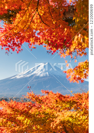 "Yamanashi Prefecture" Lake Kawaguchi and Mt. Fuji in autumn "Yamanashi Prefecture" Lake Kawaguchi and Mt. Fuji in autumn 121000699