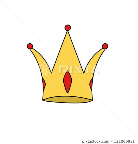 A yellow crown with red accents A yellow crown with red accents 121000951