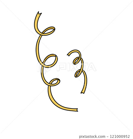 A yellow ribbon with a spiral shape A yellow ribbon with a spiral shape 121000952