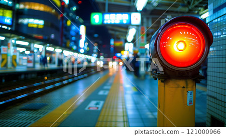 Bright Signal Light Essential Safety Along the Railway Track 121000966