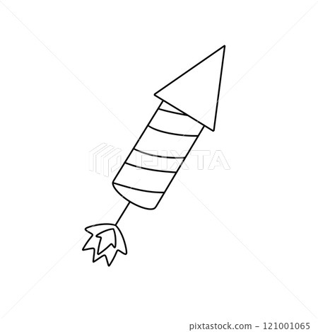 A rocket is flying in the sky 121001065