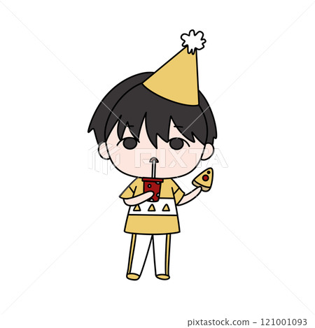 A cartoon character is holding a slice of pizza and a straw A cartoon character is holding a slice of pizza and a straw 121001093