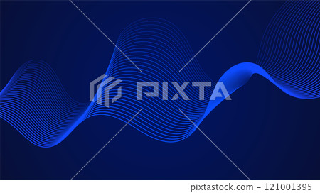Geometric curved lines in gradient blue tones forming dynamic futuristic abstract flow patterns Geometric curved lines in gradient blue tones forming dynamic futuristic abstract flow patterns 121001395