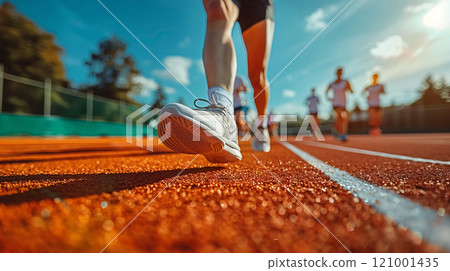 Court's surface captures the energy and speed of the group in motion 121001435