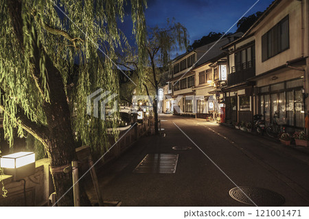 [Kinosaki Onsen] Night view of the retro townscape of the hot spring town 121001471