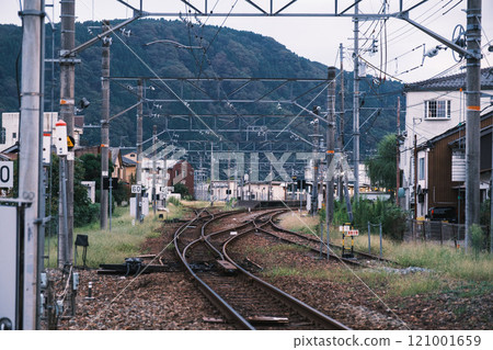 [Kinosaki Onsen] Railway tracks crossing the hot spring town 121001659