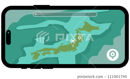 Simple "Map App Japan Map" vector illustration 121001740