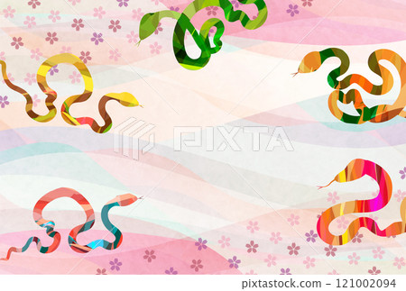Snake New Year's card zodiac background 121002094