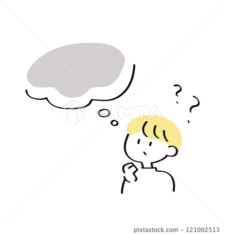 一個女人思考憂慮的插圖 一個女人思考憂慮的插圖 121002513