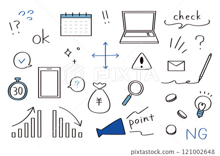 Business illustration material set Business illustration material set 121002648