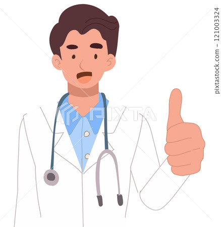 male doctor smiling with thumbs up gesture in medical portrait, healthcare professional showcasing positivity male doctor smiling with thumbs up gesture in medical portrait, healthcare professional showcasing positivity 121003324
