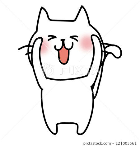 白貓摸著它的頭 121003561