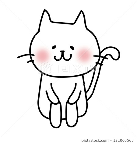 White cat touching its knee White cat touching its knee 121003563