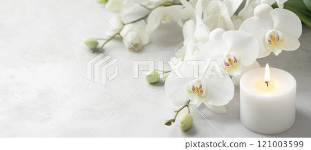 蝴蝶蘭和蠟燭 121003599