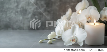 蝴蝶蘭和蠟燭 蝴蝶蘭和蠟燭 121003602