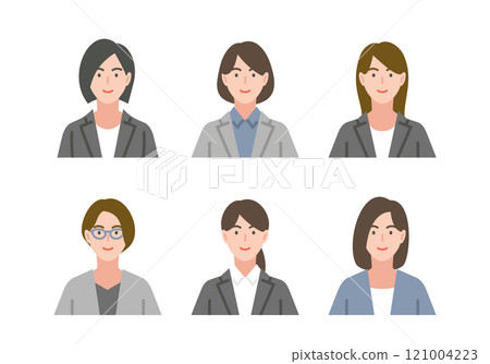 A set of female business people with a positive expression 121004223