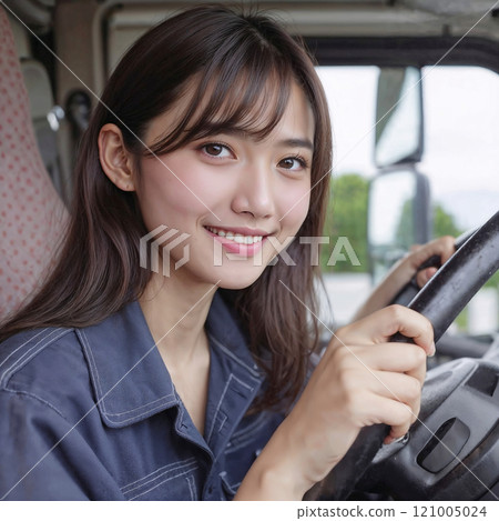 照片素材（高解析度，付費） 有一個漂亮的女卡車司機 121005024